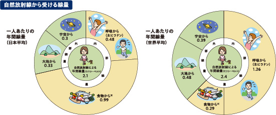 画像：自然放射線から受ける線量